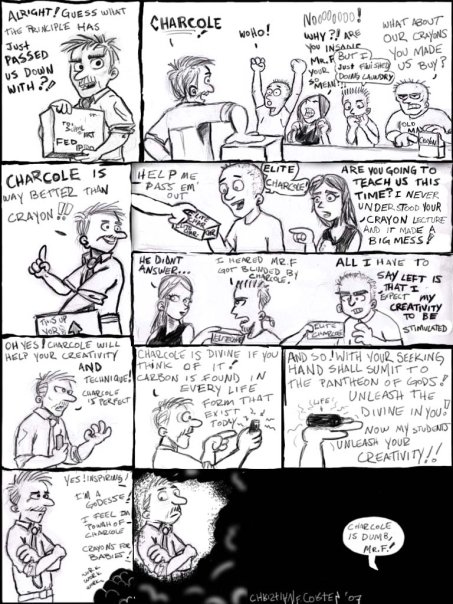 Mr. F teaches the use of Charcole