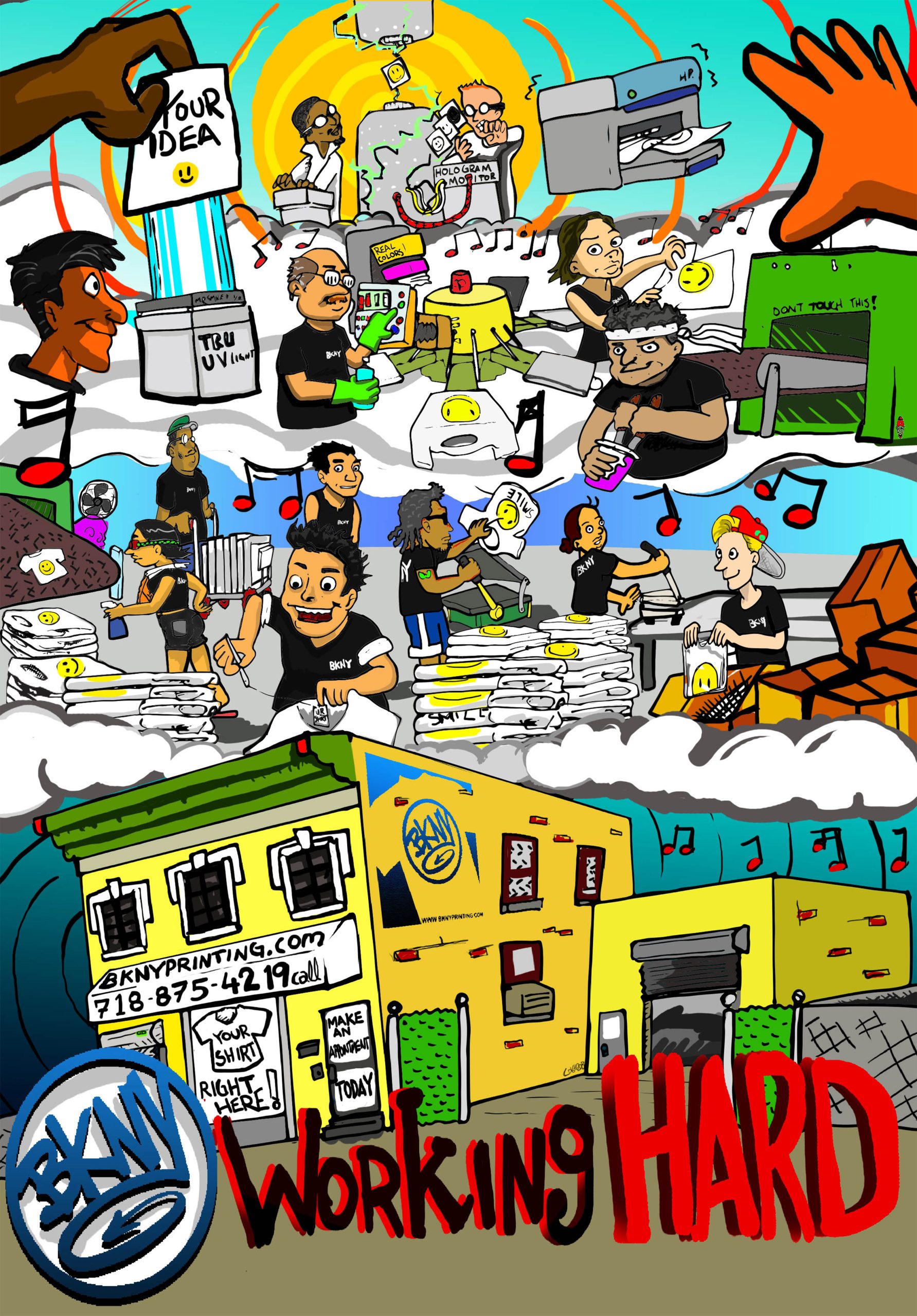 Working Hard at BKNY Printing