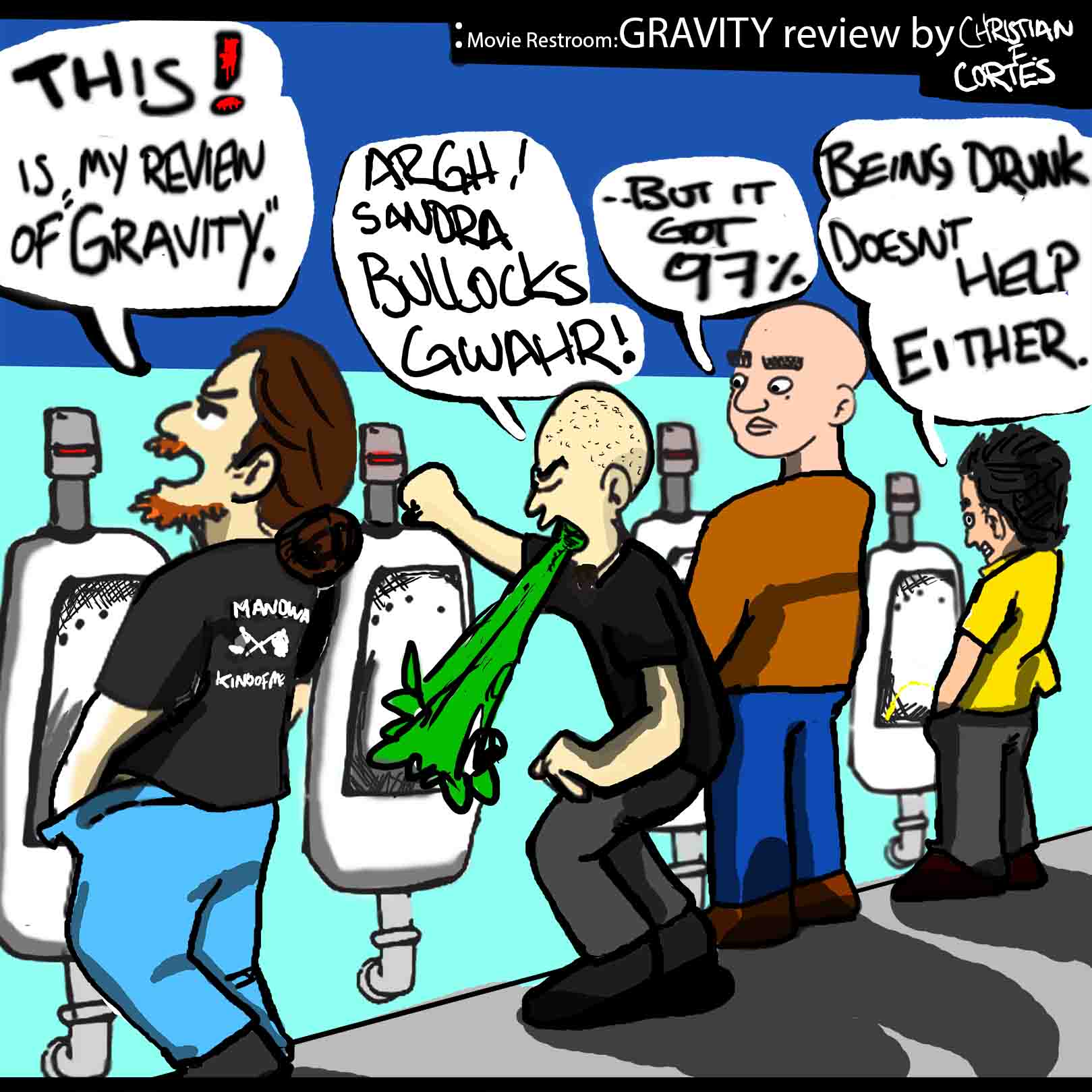 Restroom Movie review: Gravity (2013, Bullocks,Clooney)