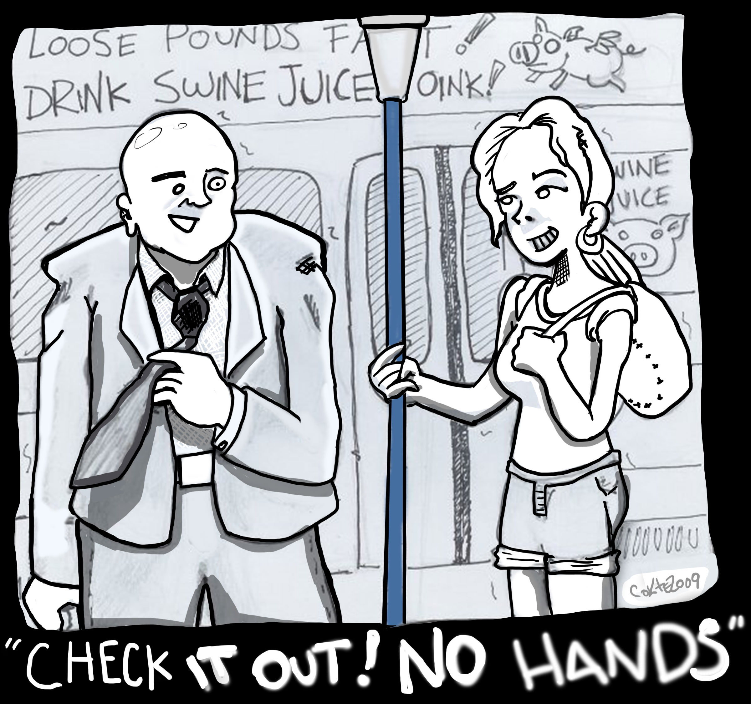 No Hands in the subway train